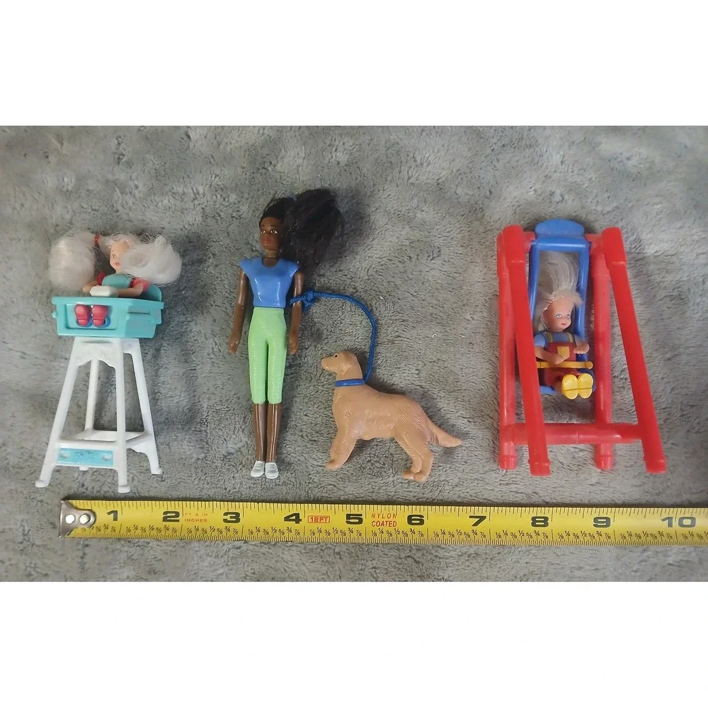 Vtg 1998 1999 Barbie McDonalds Happy Meal Toy Lot Kelly Christie Dog Swing Chair